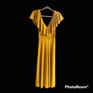 Flowy mustard yellow and gold dress